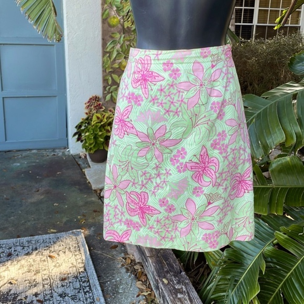 Lily floral cotton pencil skirt